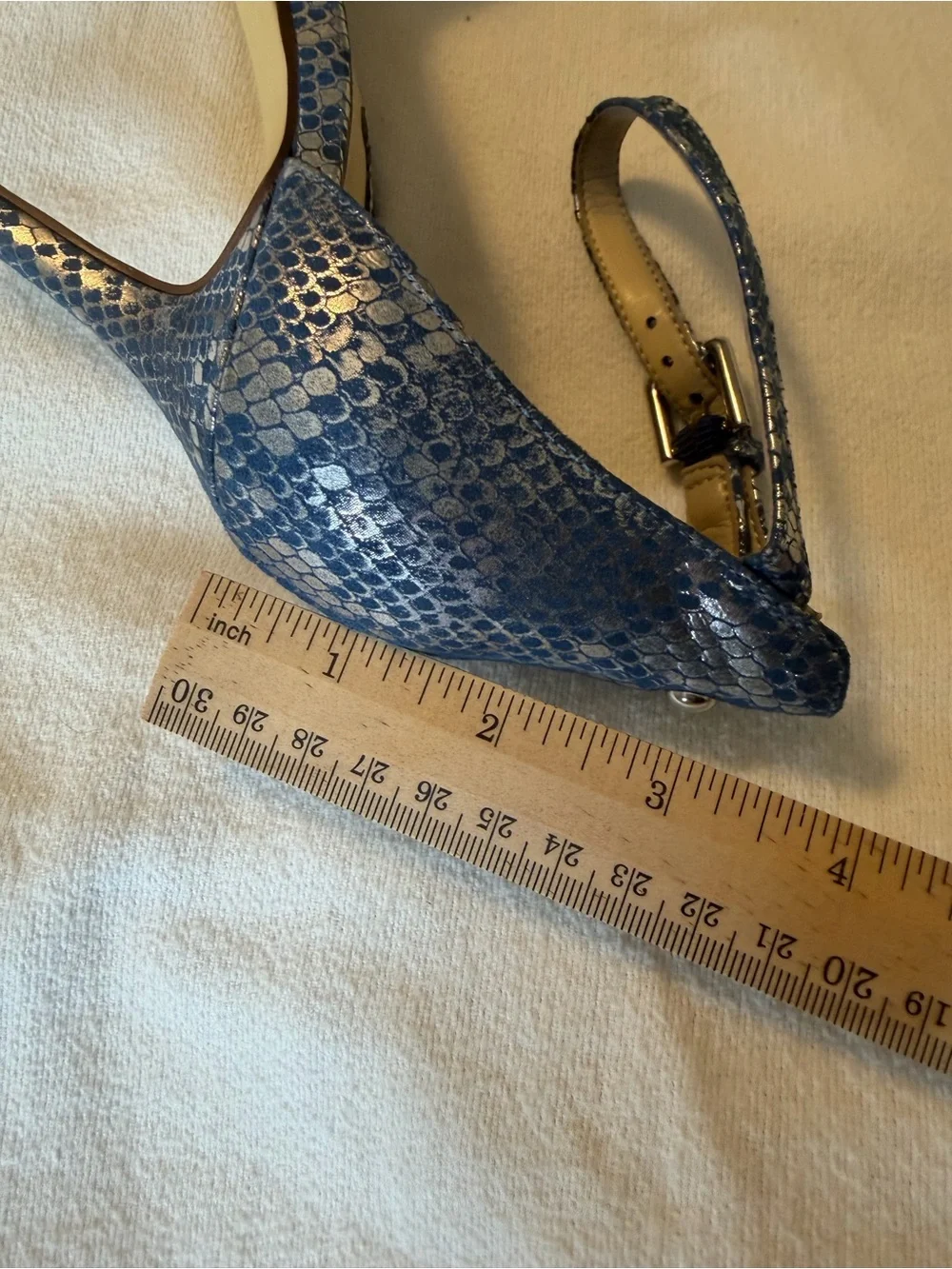 Nine‎ West Blue Snakeskin Ankle Strap Heels Festival Mermaid Size 9.5 Party Wear
